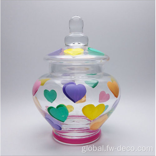 Glass Candy Ornaments glass candy jar with lid and color box Manufactory